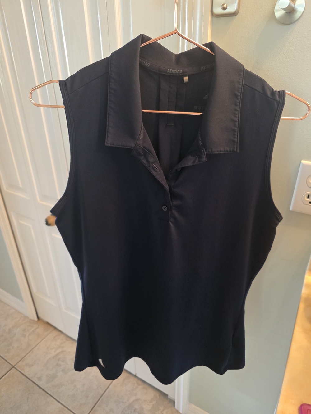 adidas Women’s Sleeveless Polo Tank Top in Navy
